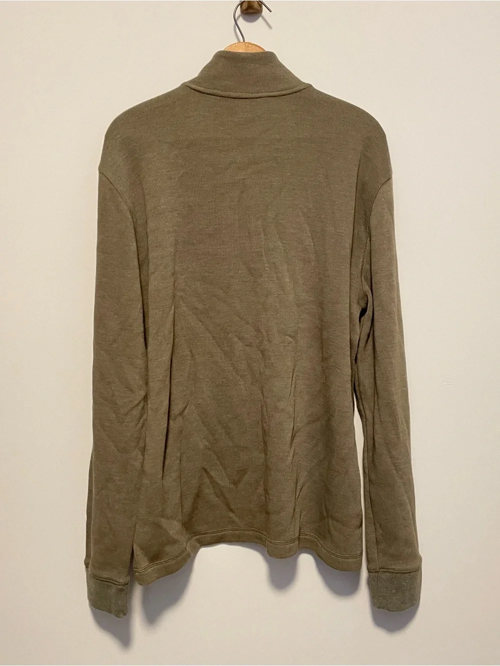 Banana Republic Mock Neck Henley Pullover Button Sweater Olive Khaki Mens XL